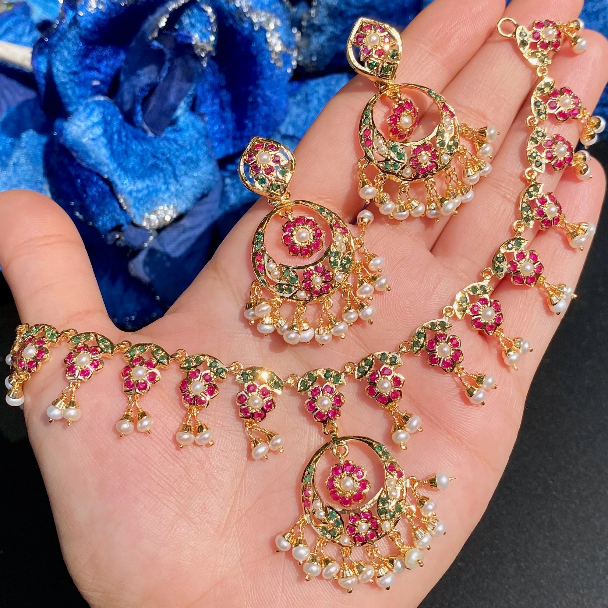 jadau set ruby emerald