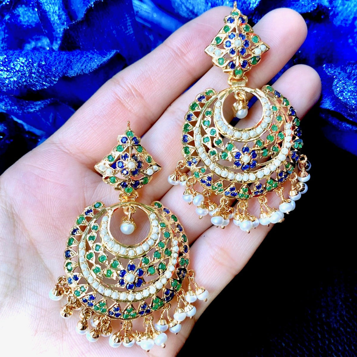 premium indian gold plated chandbalis