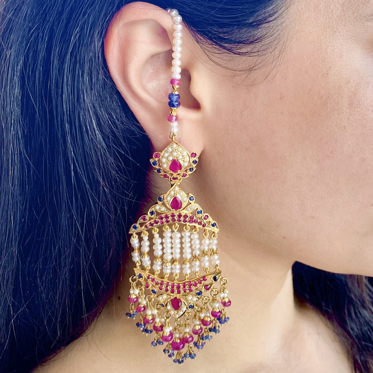 mukticolored jhoomar earrings