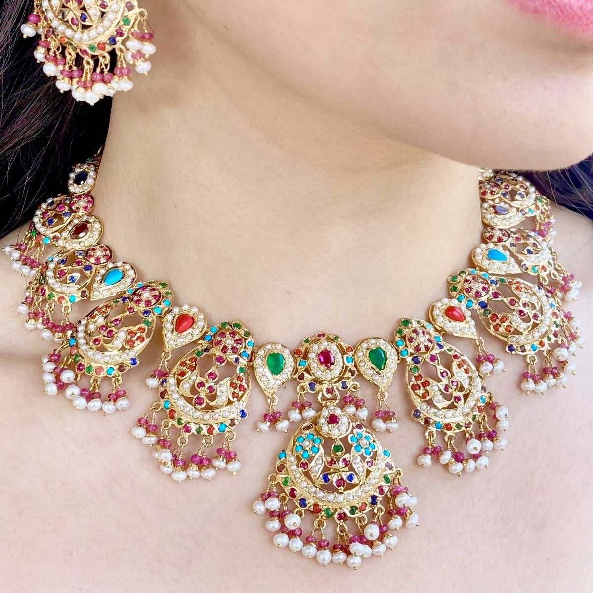 navaratna necklace set nj