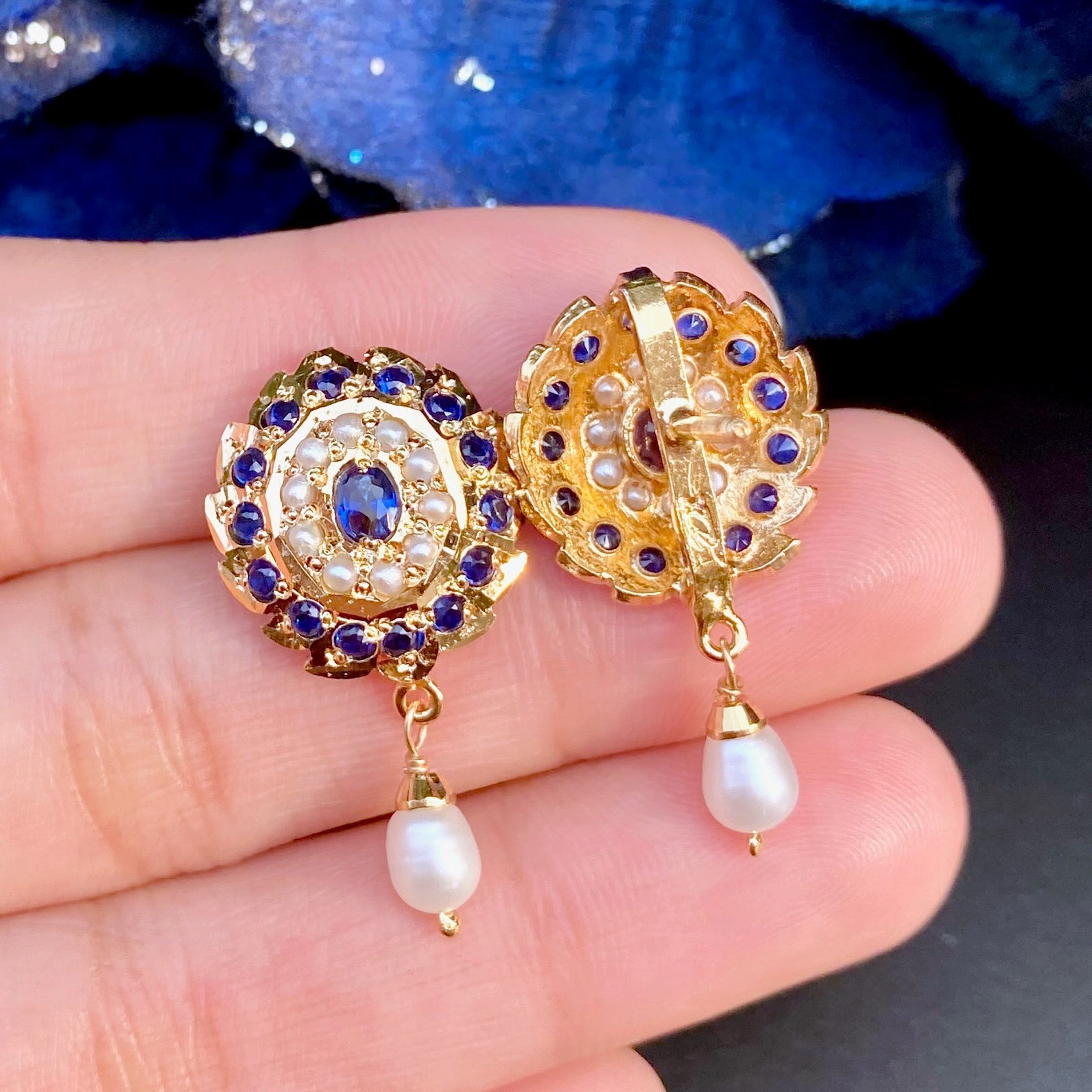 gold plated indian tops with pearl drop