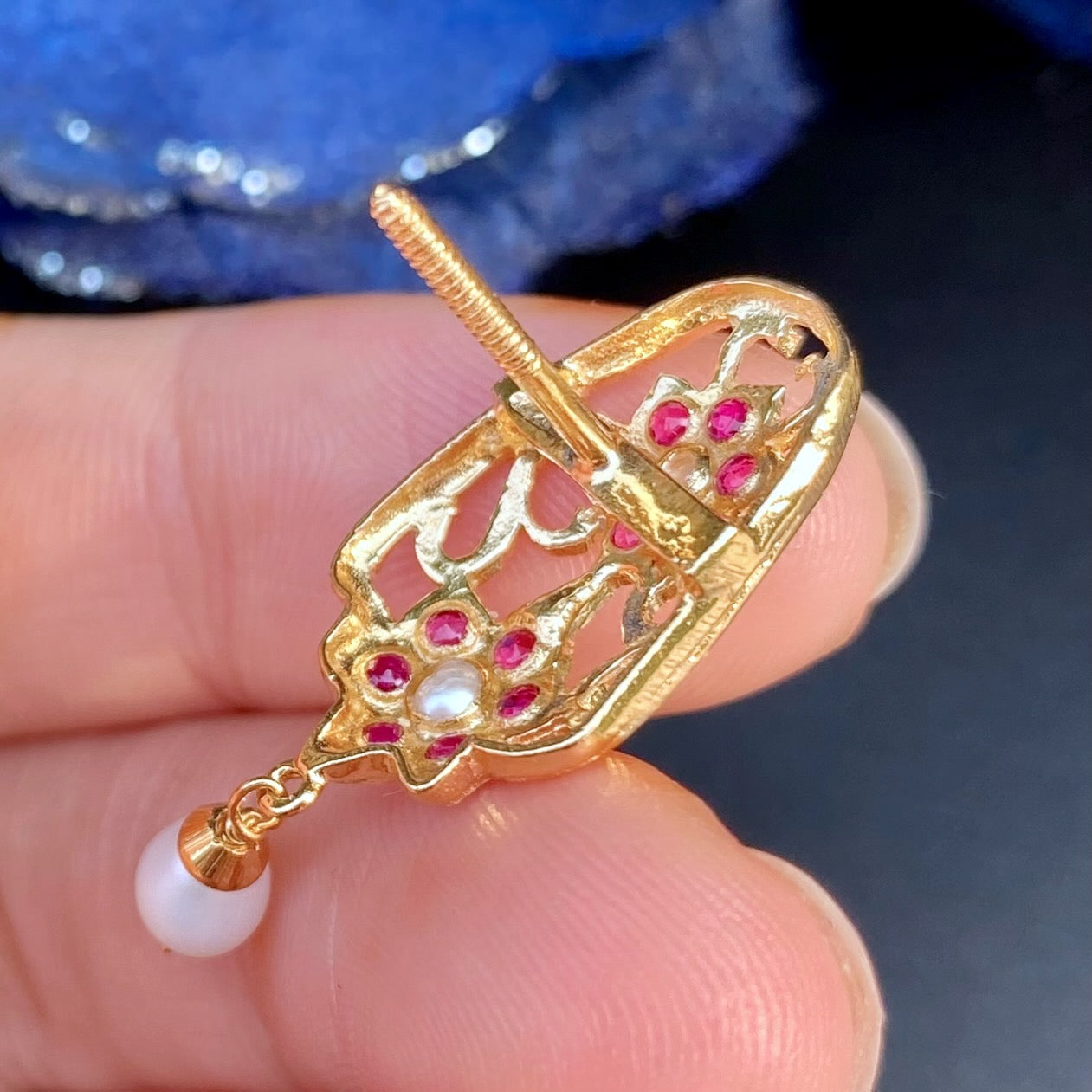 gold plated pakistani tops with pearl drop