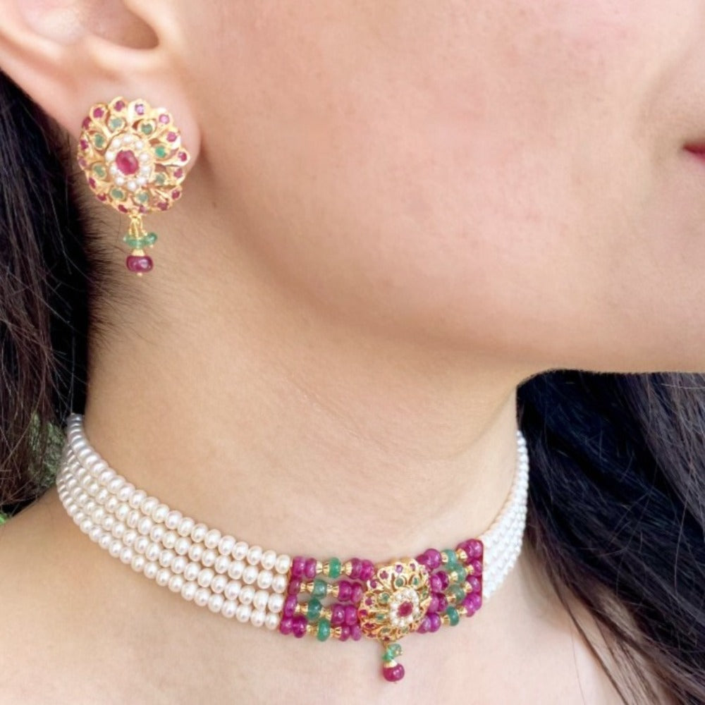 dainty gold choker india