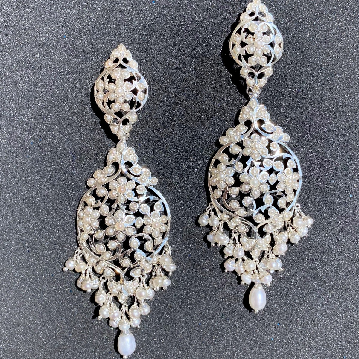 Vintage Antique Silver Earrings | Edwardian Design
