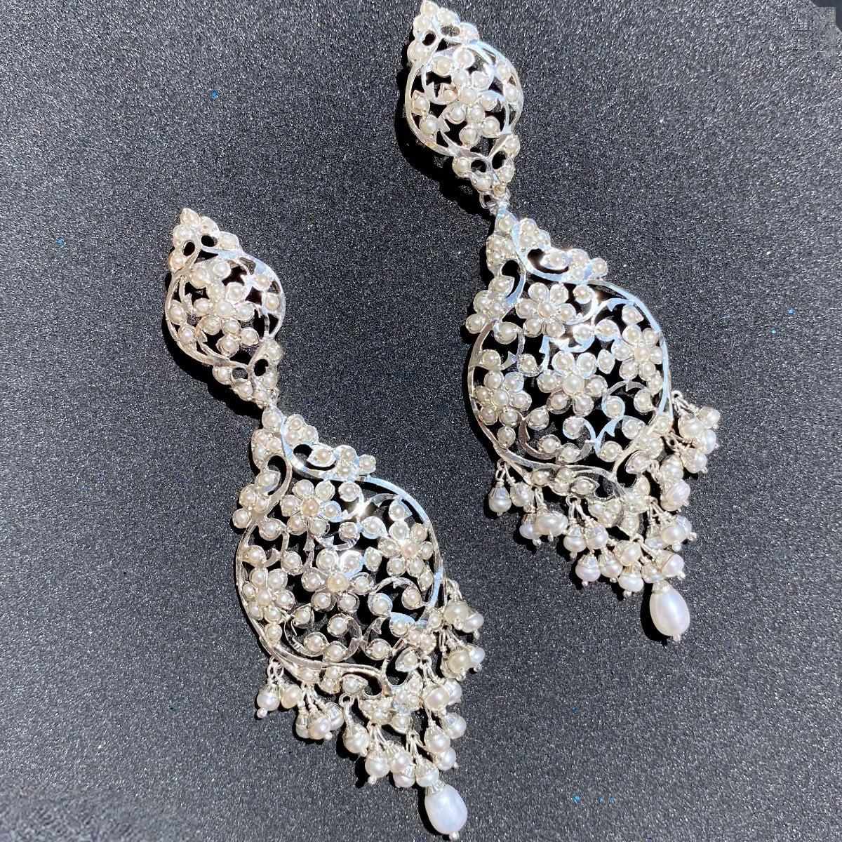 Vintage Antique Silver Earrings | Edwardian Design