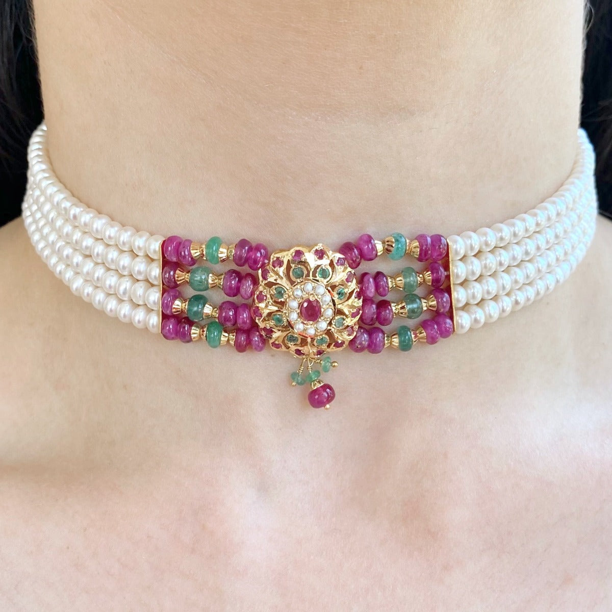 dainty gold choker india