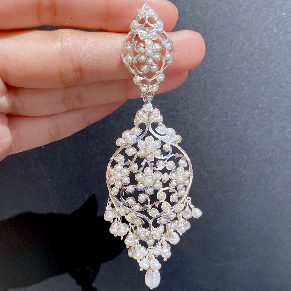 Vintage Antique Silver Earrings | Edwardian Design