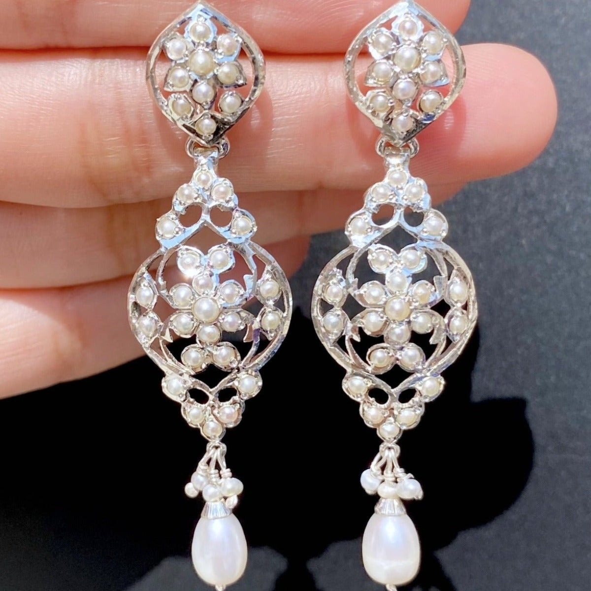 light and dainty boho pearl hangings for women