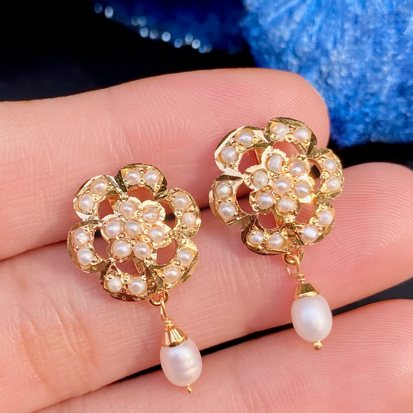 indian gold plated on silver studs