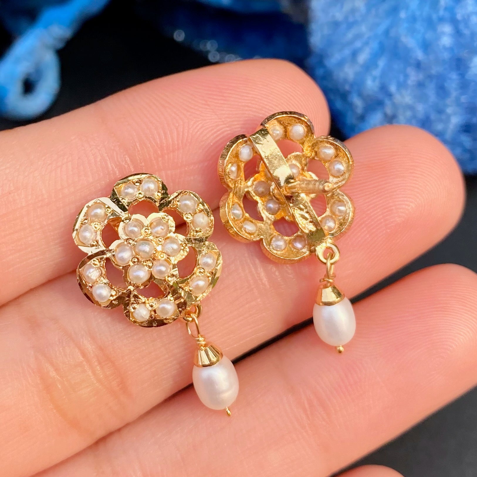 indian gold plated on silver studs