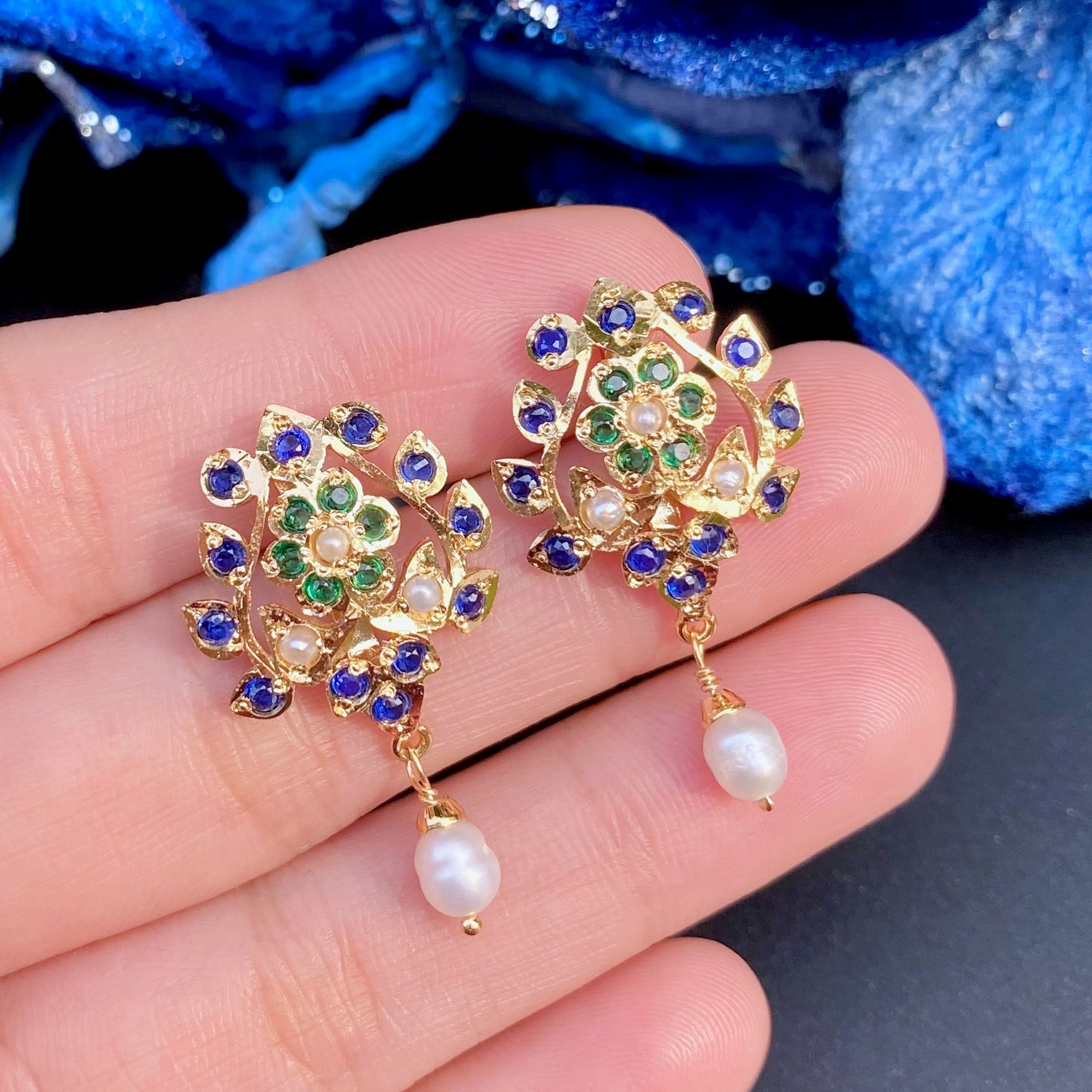 small indian gold plated silver studs