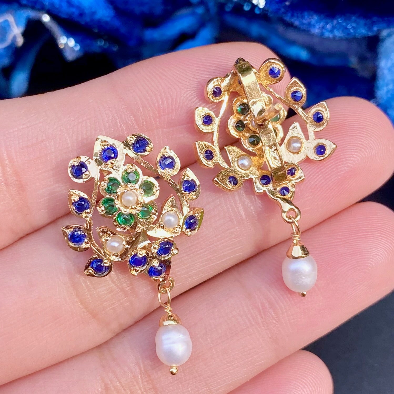 small indian gold plated silver studs