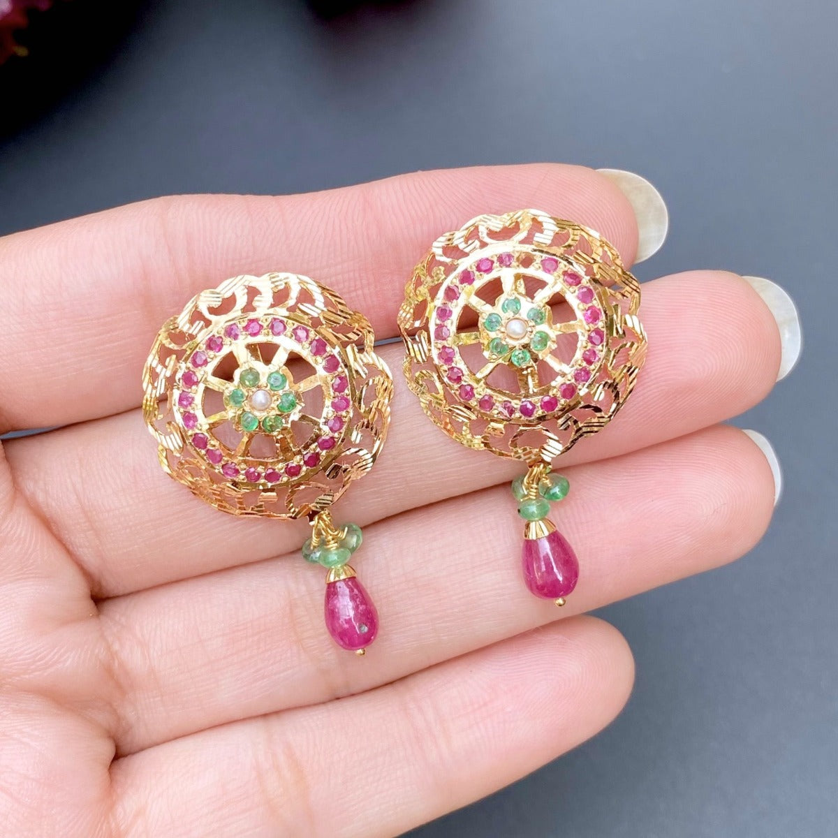 amritsari jadau tops in real gold