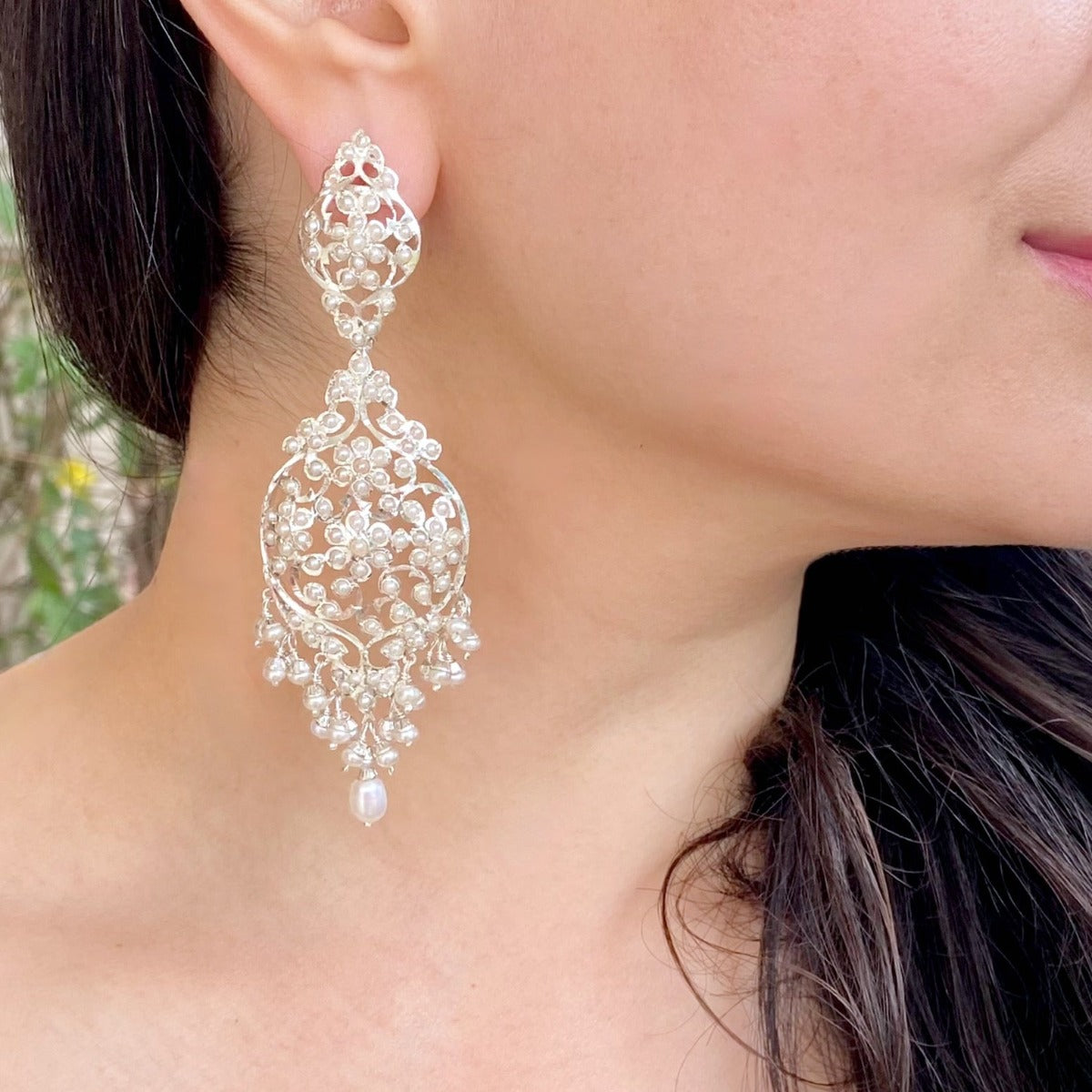 Vintage Antique Silver Earrings | Edwardian Design