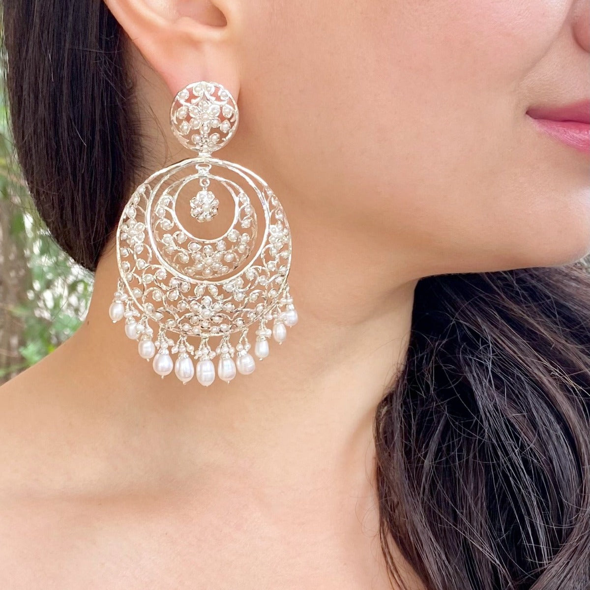 Edwardian Styled indian Danglers | Statement Earrings For Women