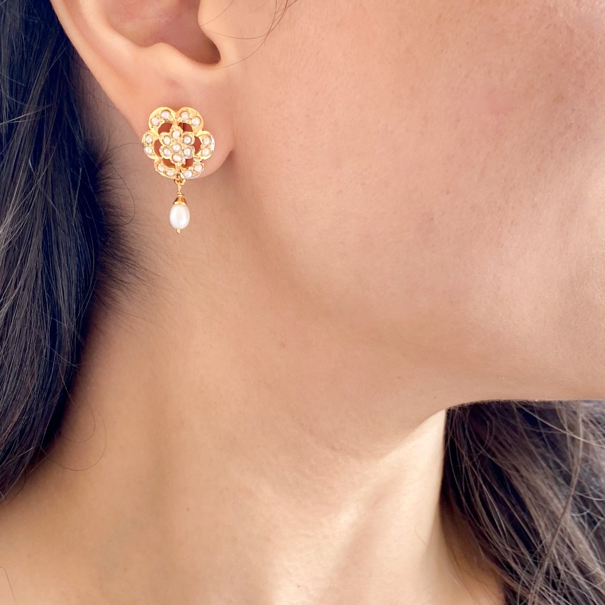 indian gold plated on silver studs