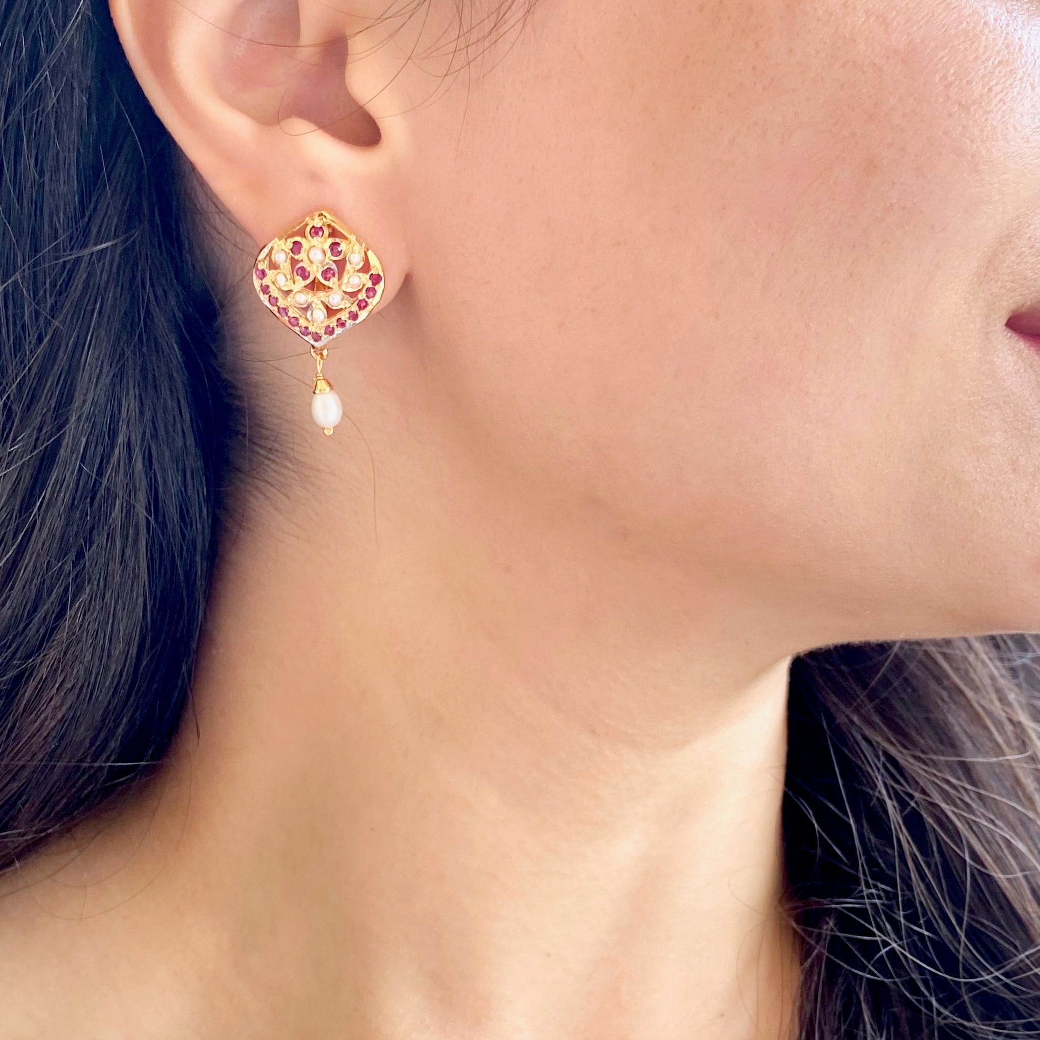 gold plated silver studs