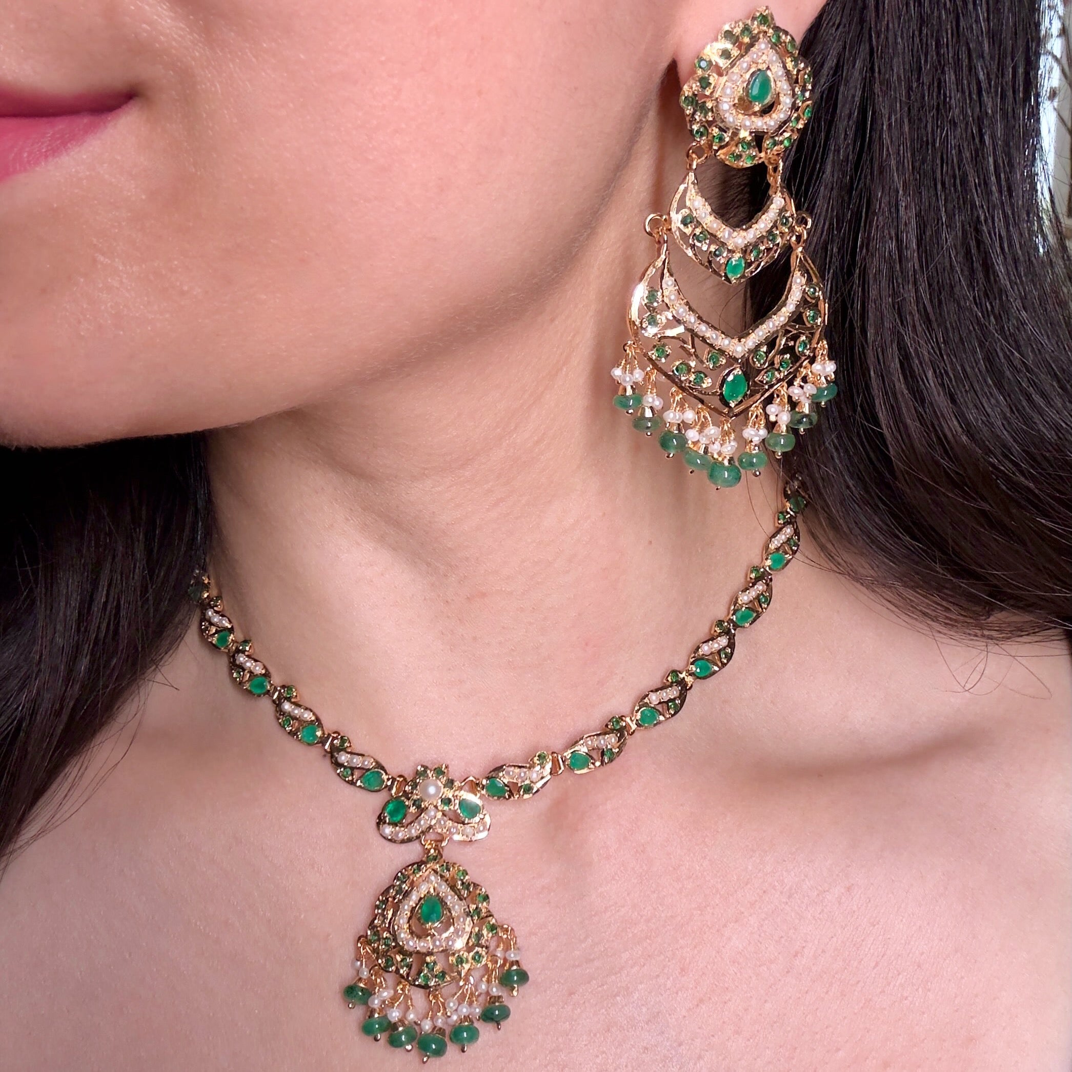 emerald jewellery set indian