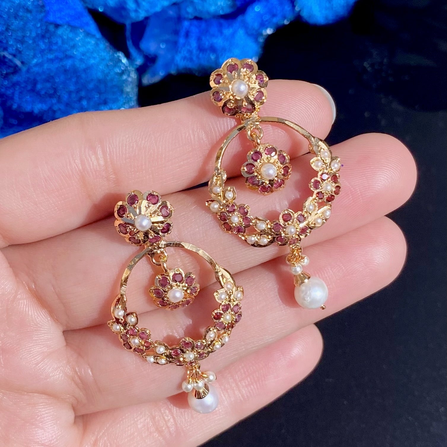 garnet necklace set indian