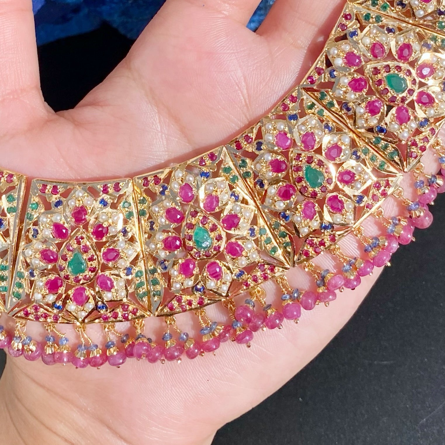 broad indian jadau guluband set for bride