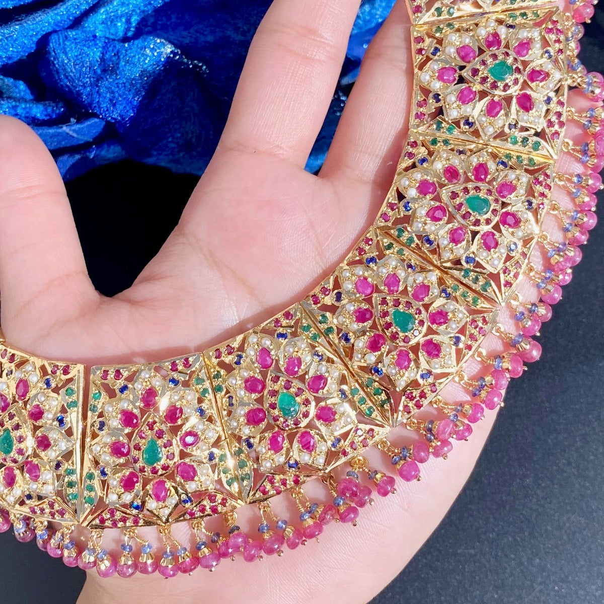 broad indian jadau guluband set for bride
