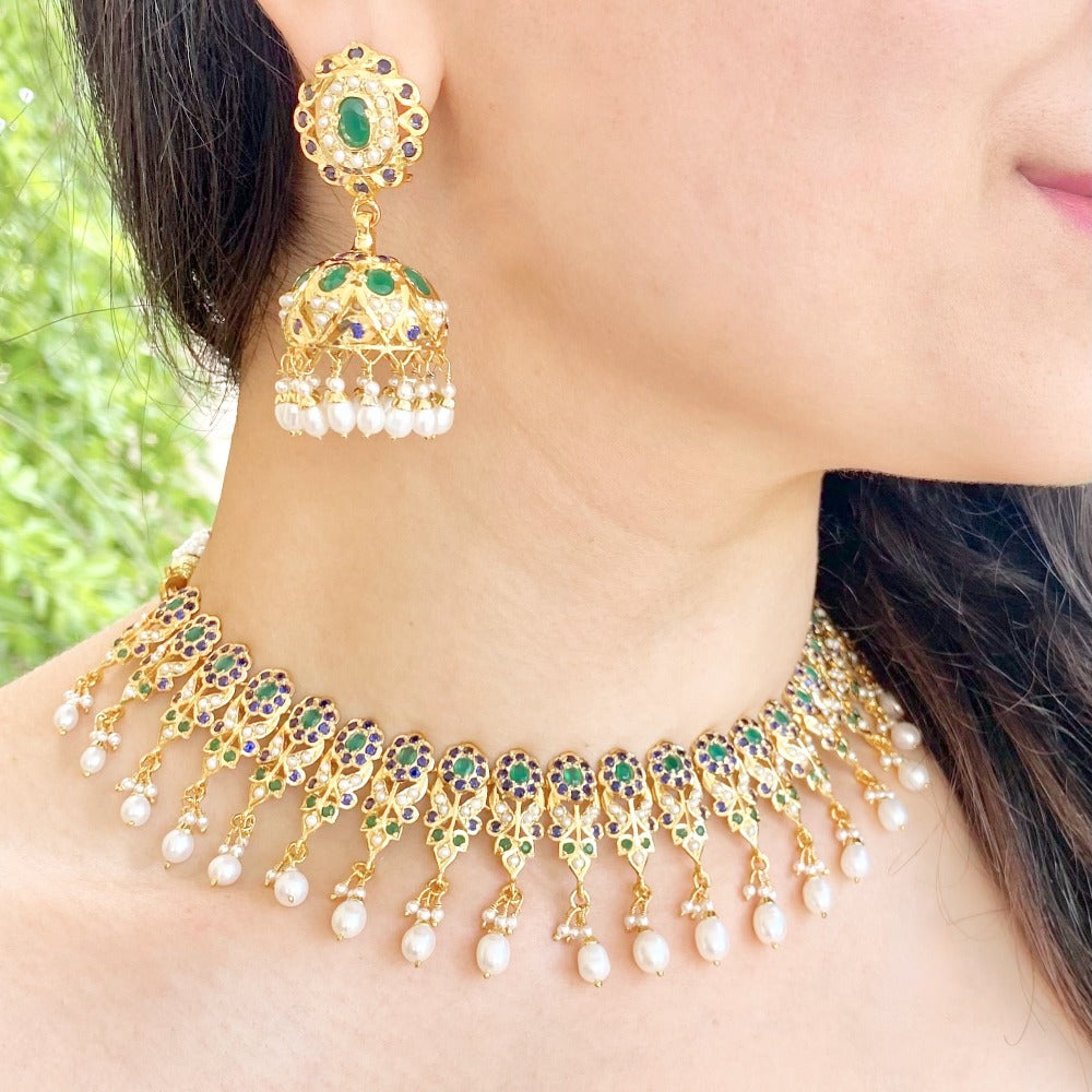 pakistani necklace with jhumka
