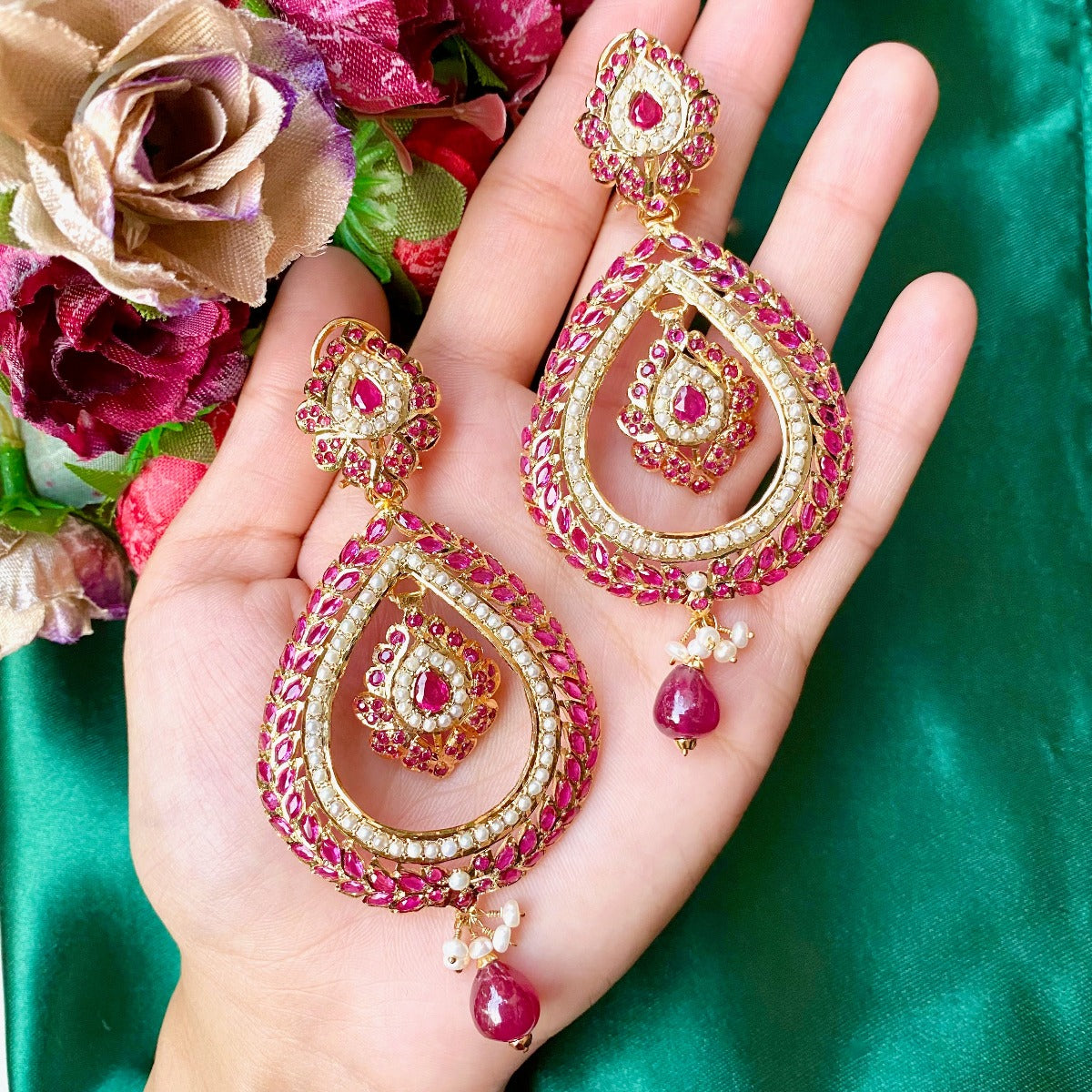 oversized chandbali earrings