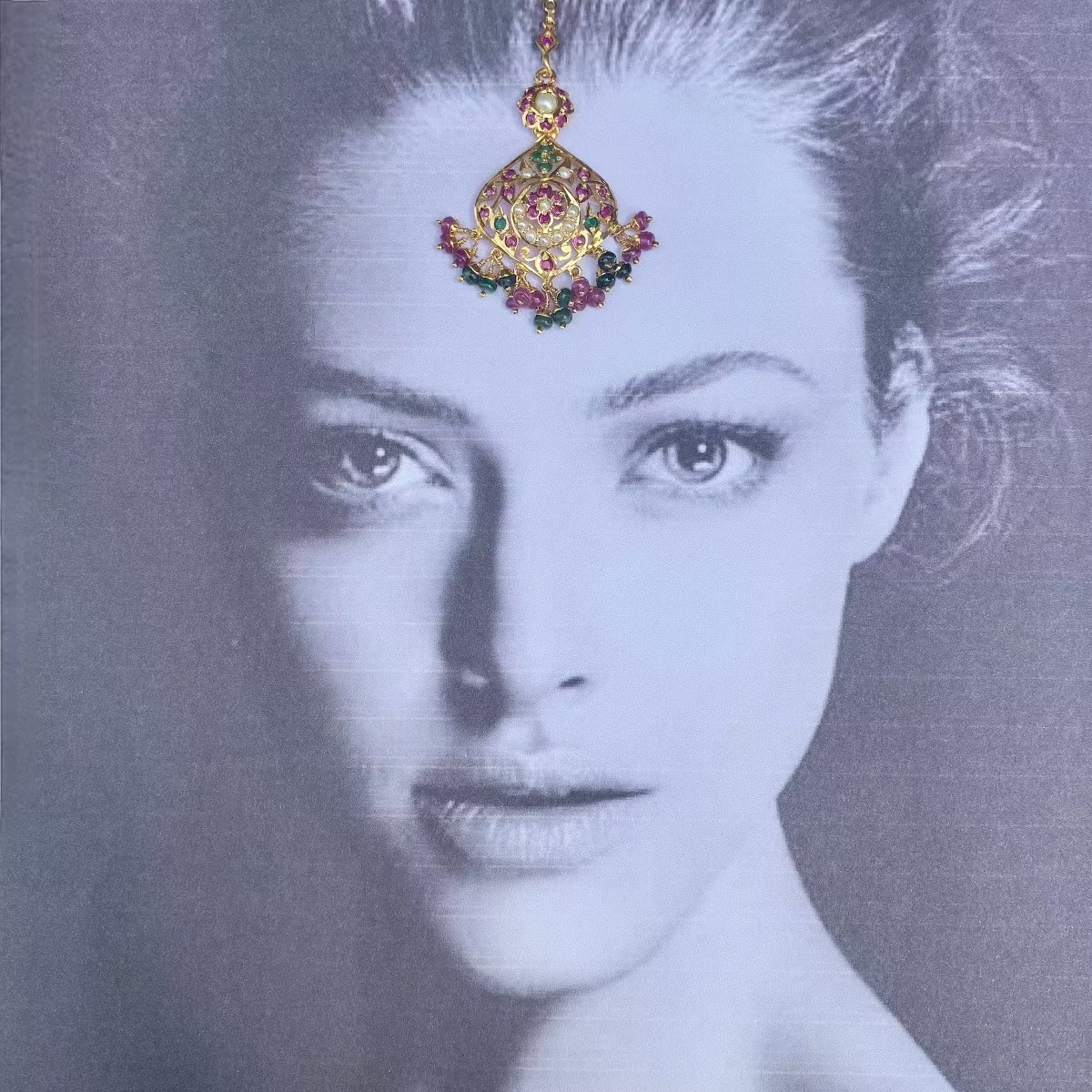 maang tikka gold plated silver