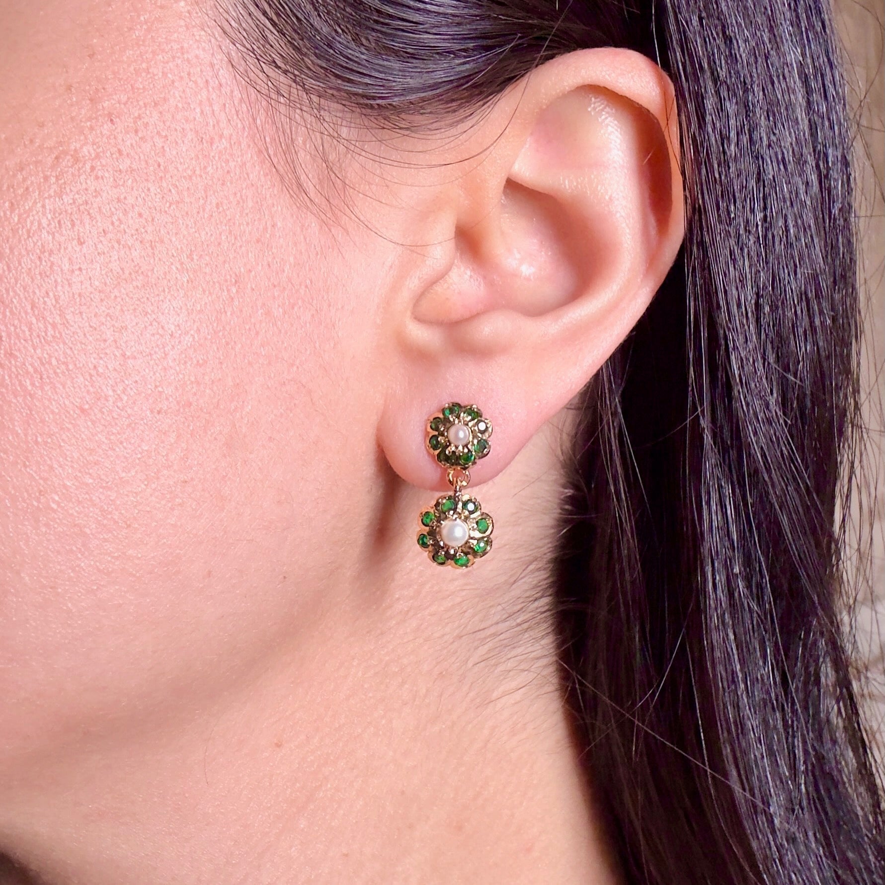 delicate emerald earrings