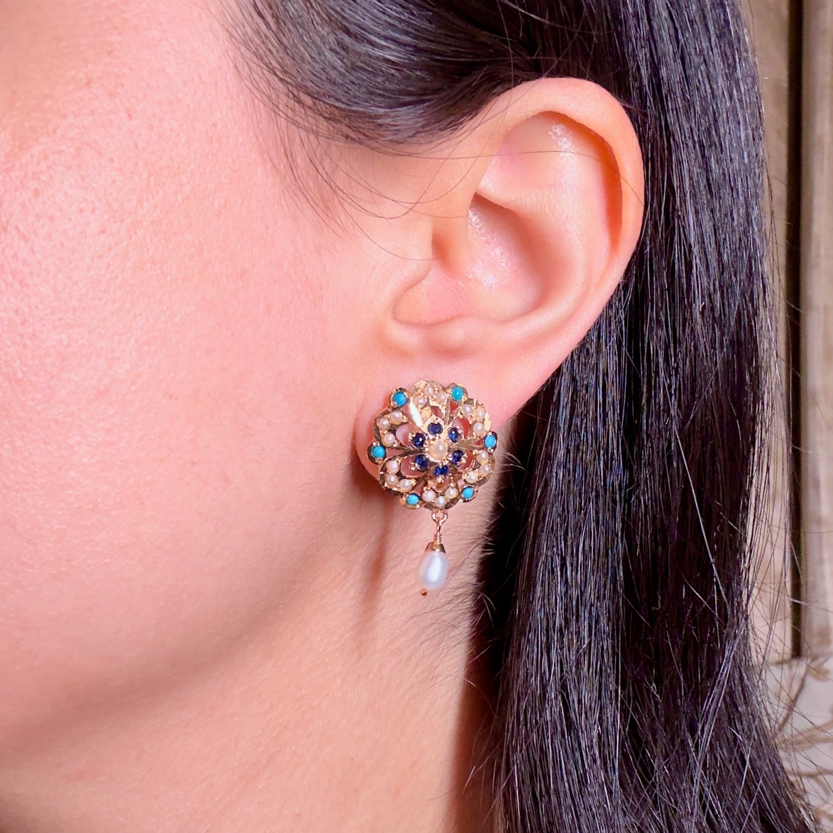 unique indian pakistani jadau studs