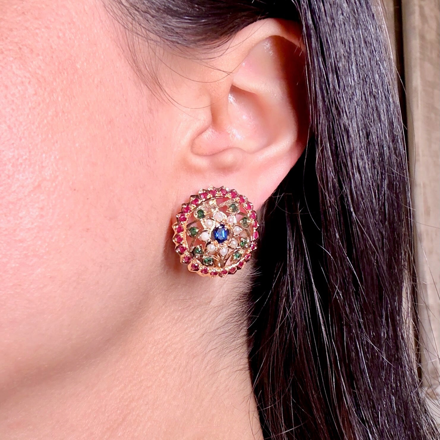 round pakistani stud earrings