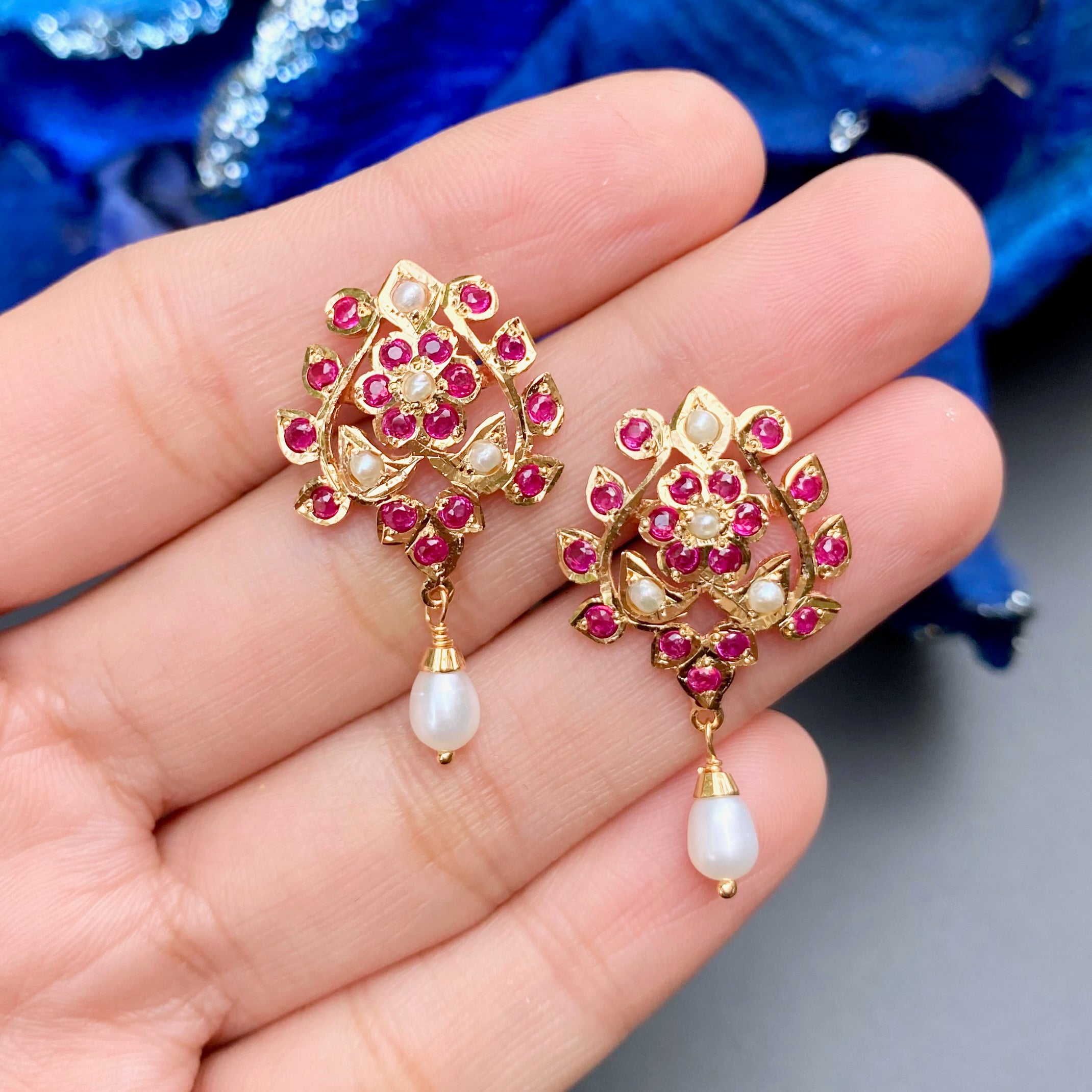 fine indian pakistani stud earrings