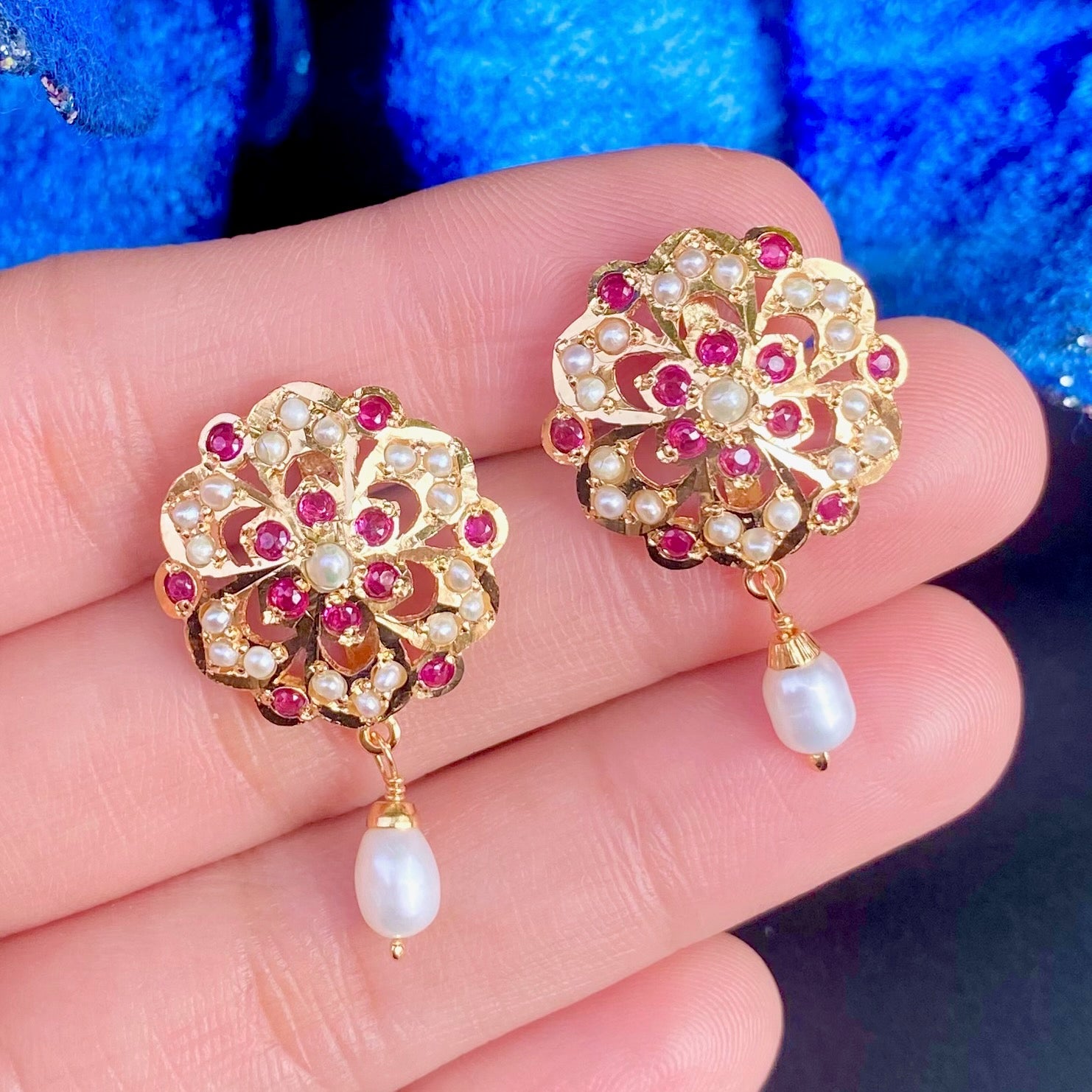 intricate jadau studs