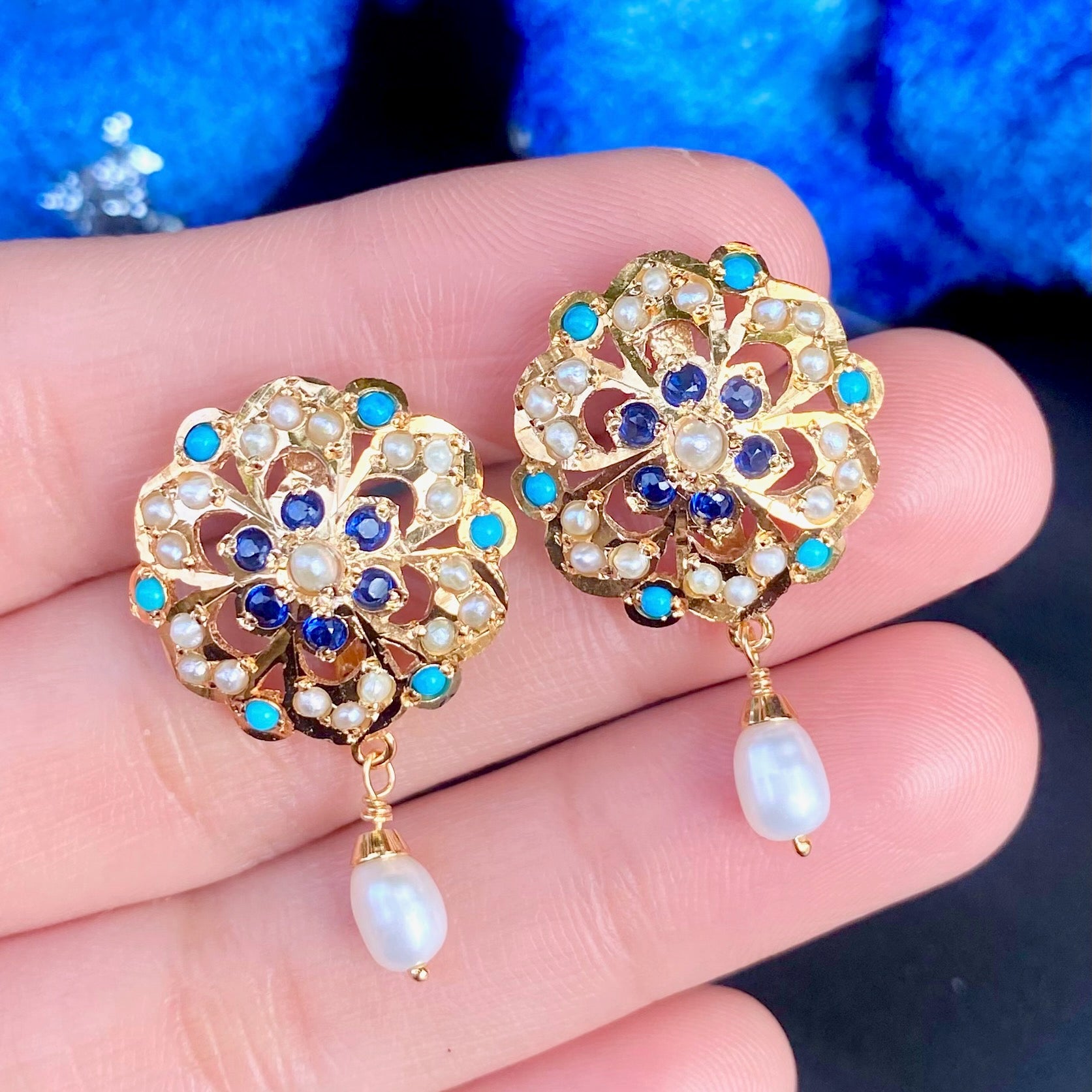 unique indian pakistani jadau studs