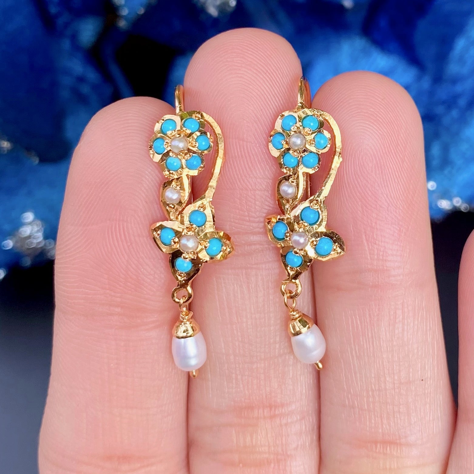 fish hook earrings turquoise