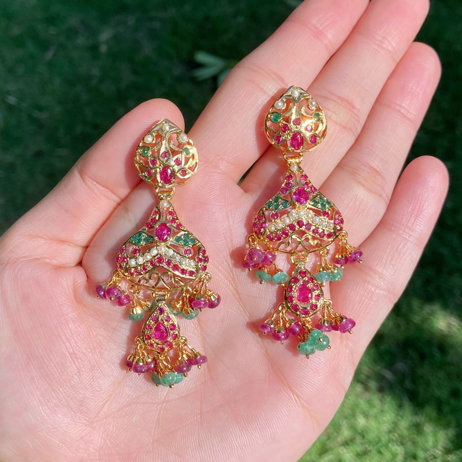 Gold Plated Jadau Guluband | Necklace Set on Silver with Gold Plating NS 054