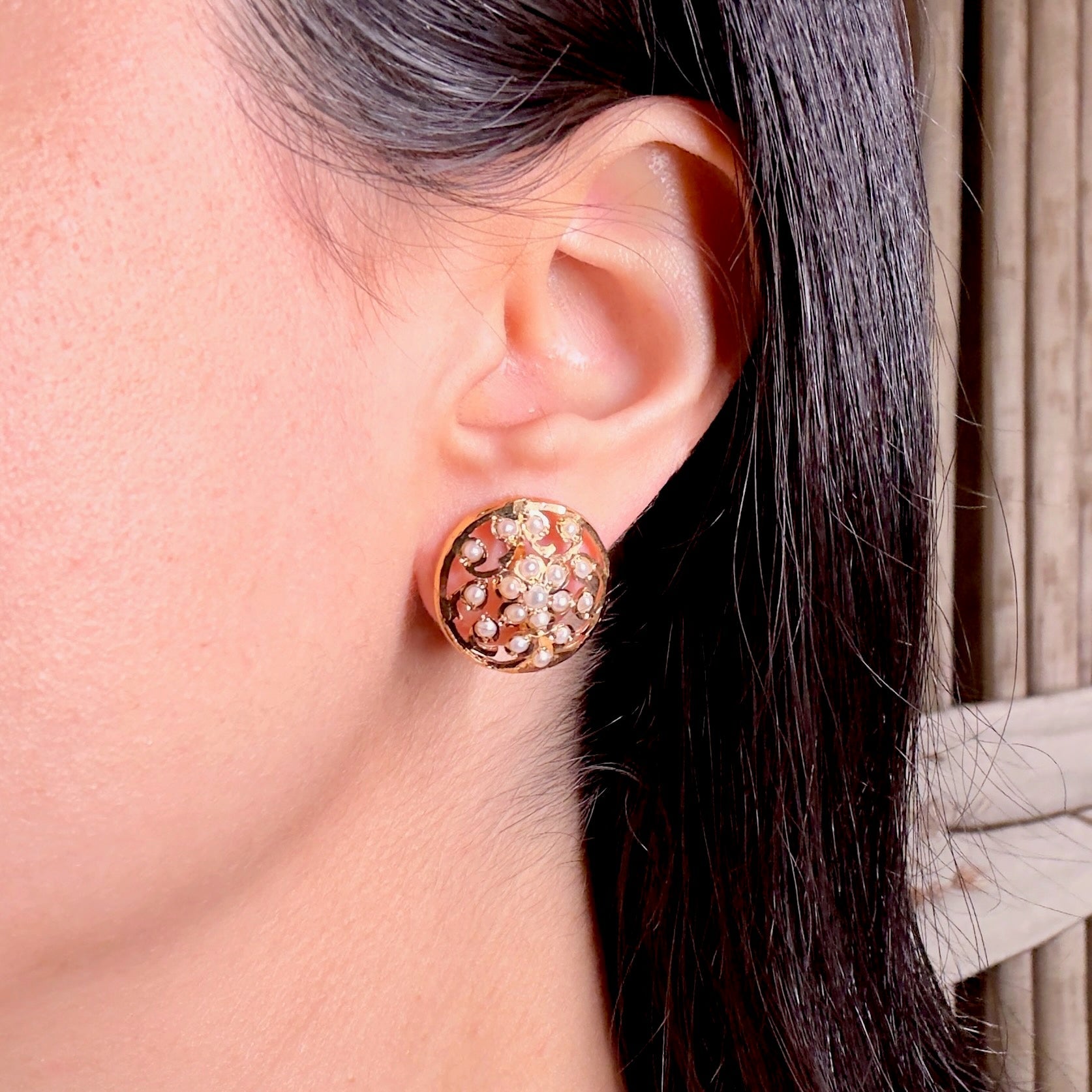 classy hyderabadi pearl studs