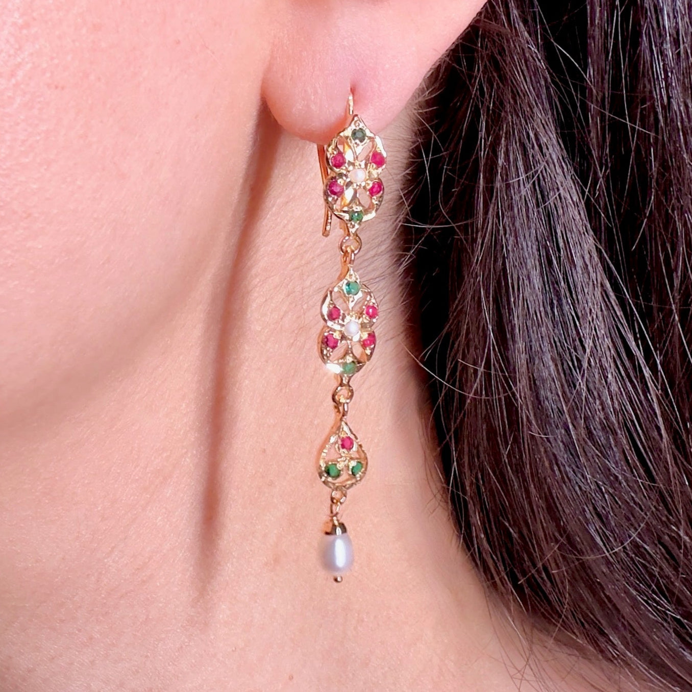 tall slender indian earrings