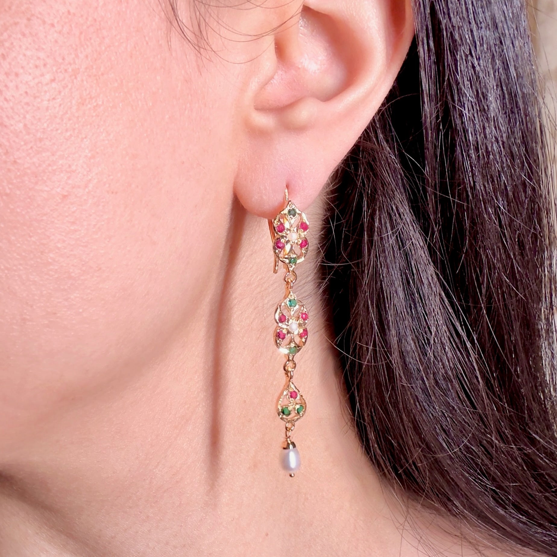 tall slender indian earrings