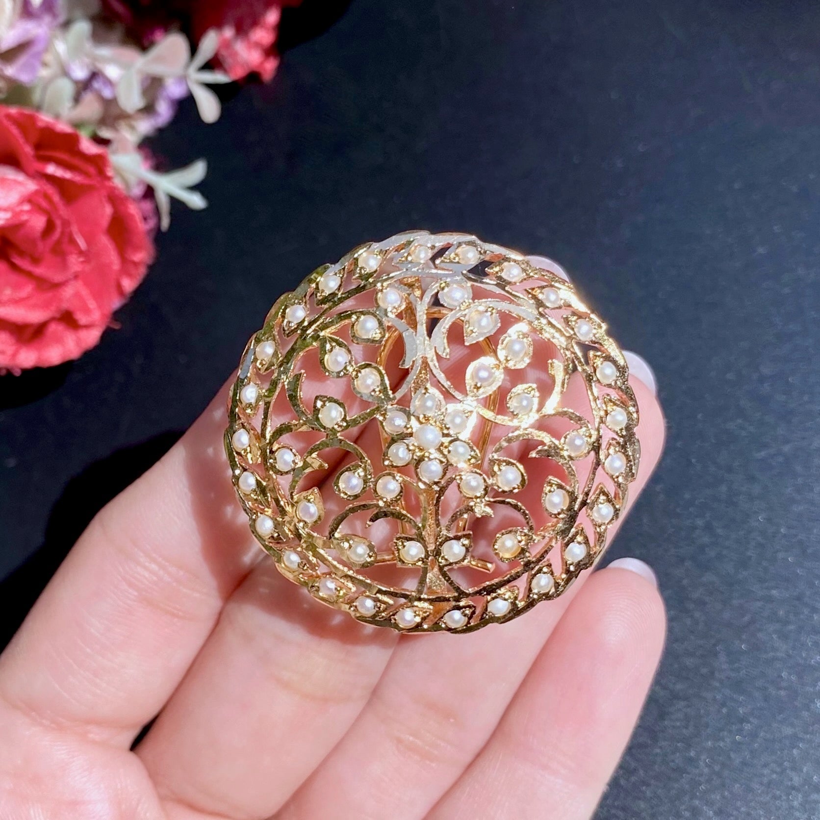 large pearl jadau tops