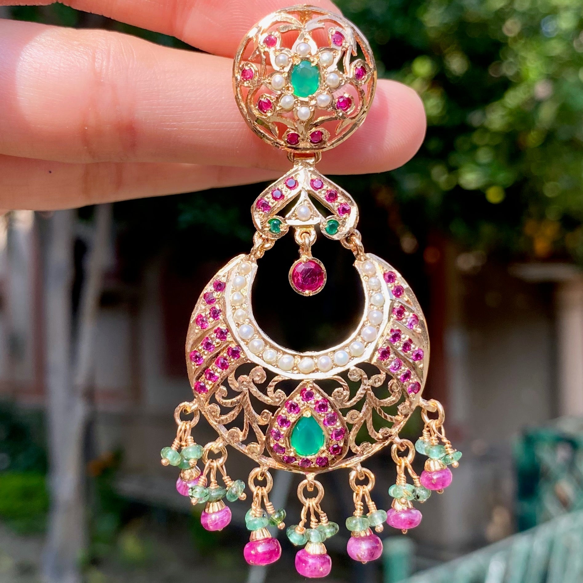 gold polished indian chandbalis