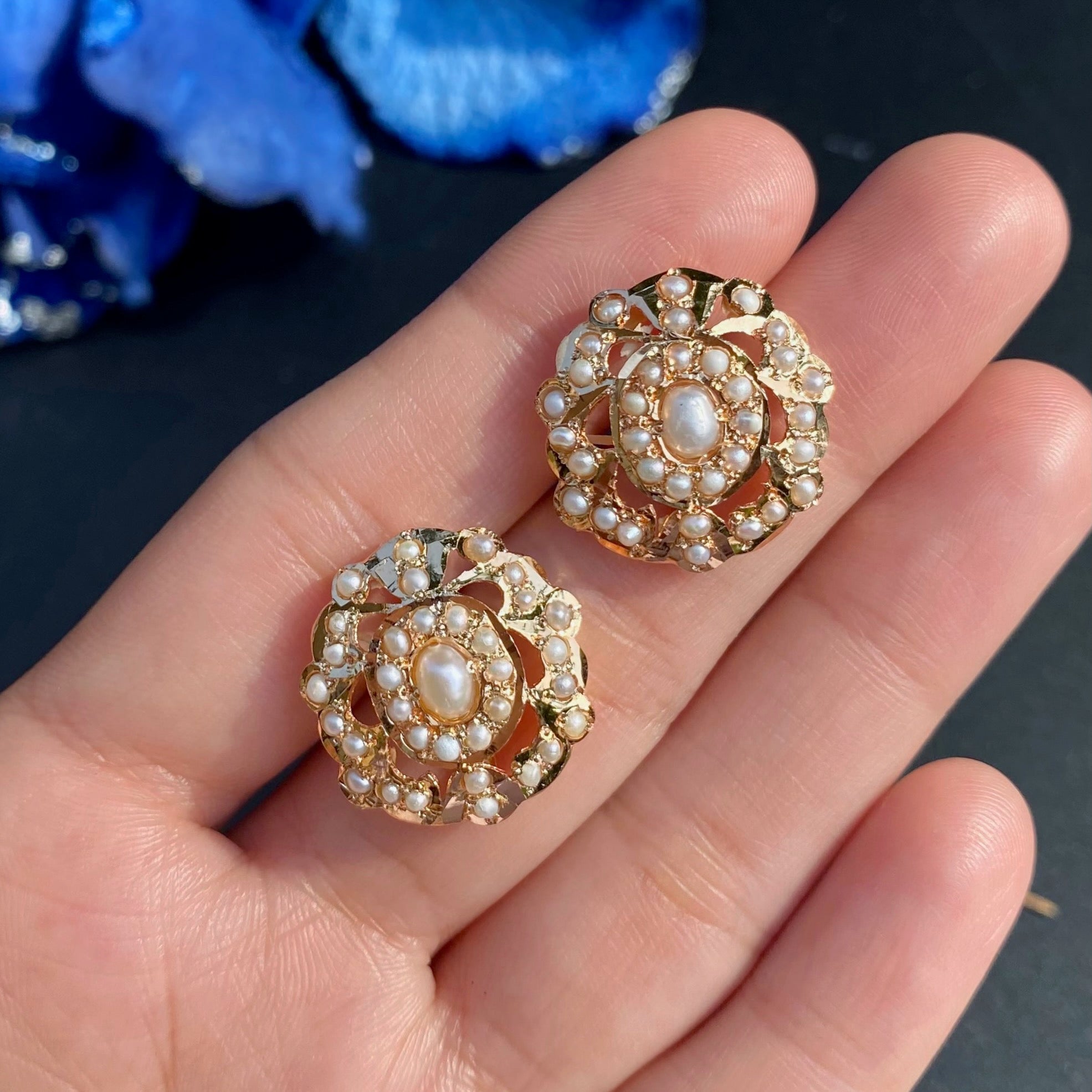 Pearl Rosette Jadau Choker Set | Gold Plated on 925 Silver NS 463