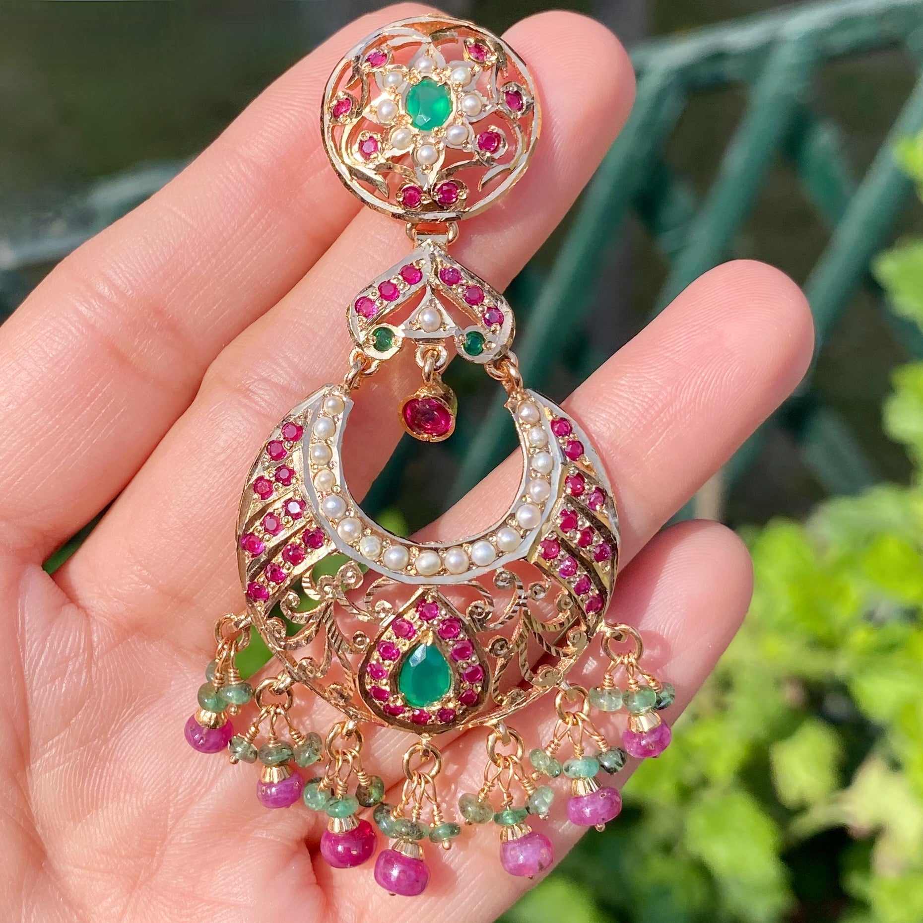 gold polished indian chandbalis