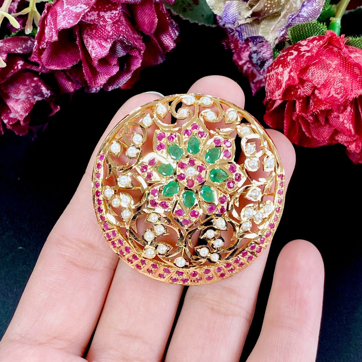 indian gold cocktail ring
