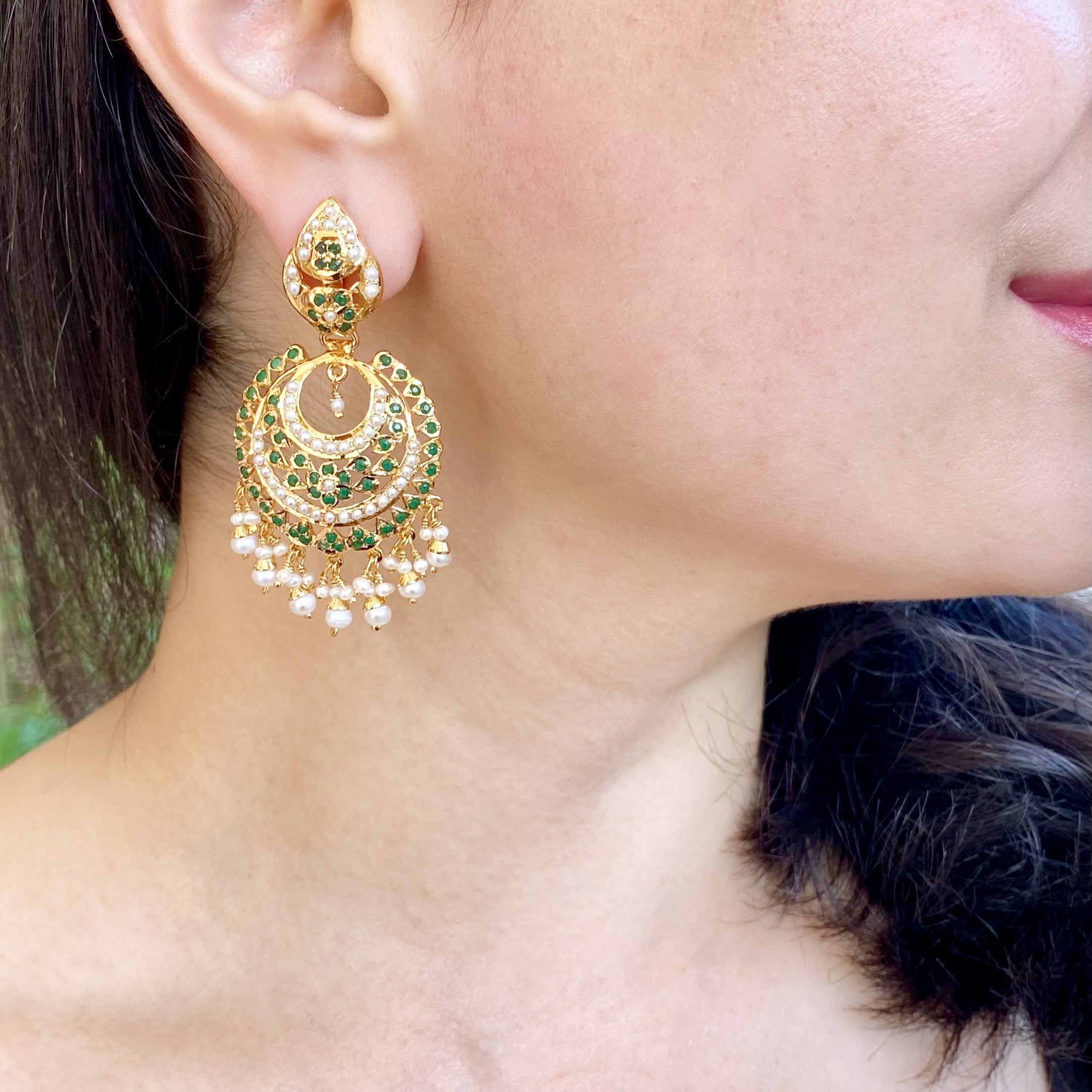 emerald chandbali