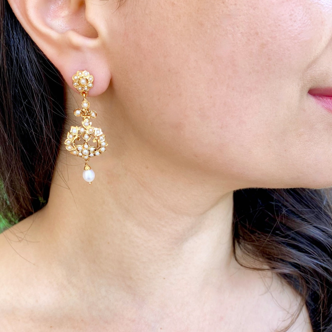 dainty jadau earrings from india