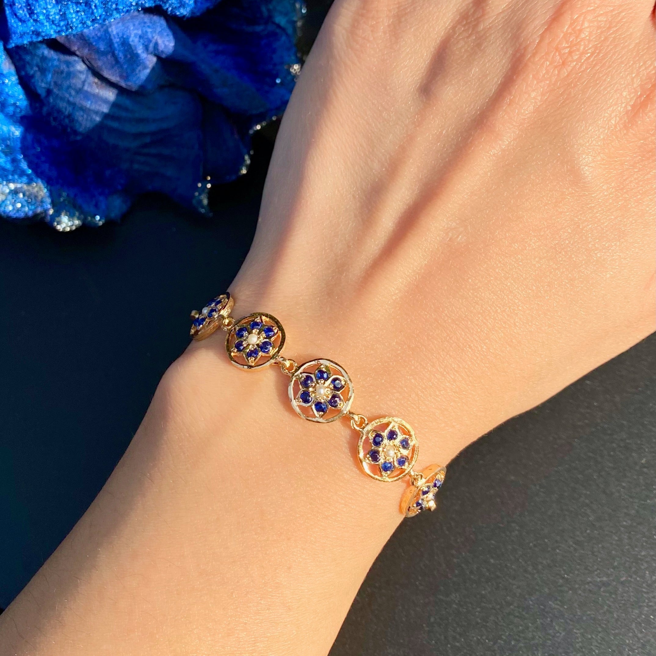 delicate sapphire stackable bracelet