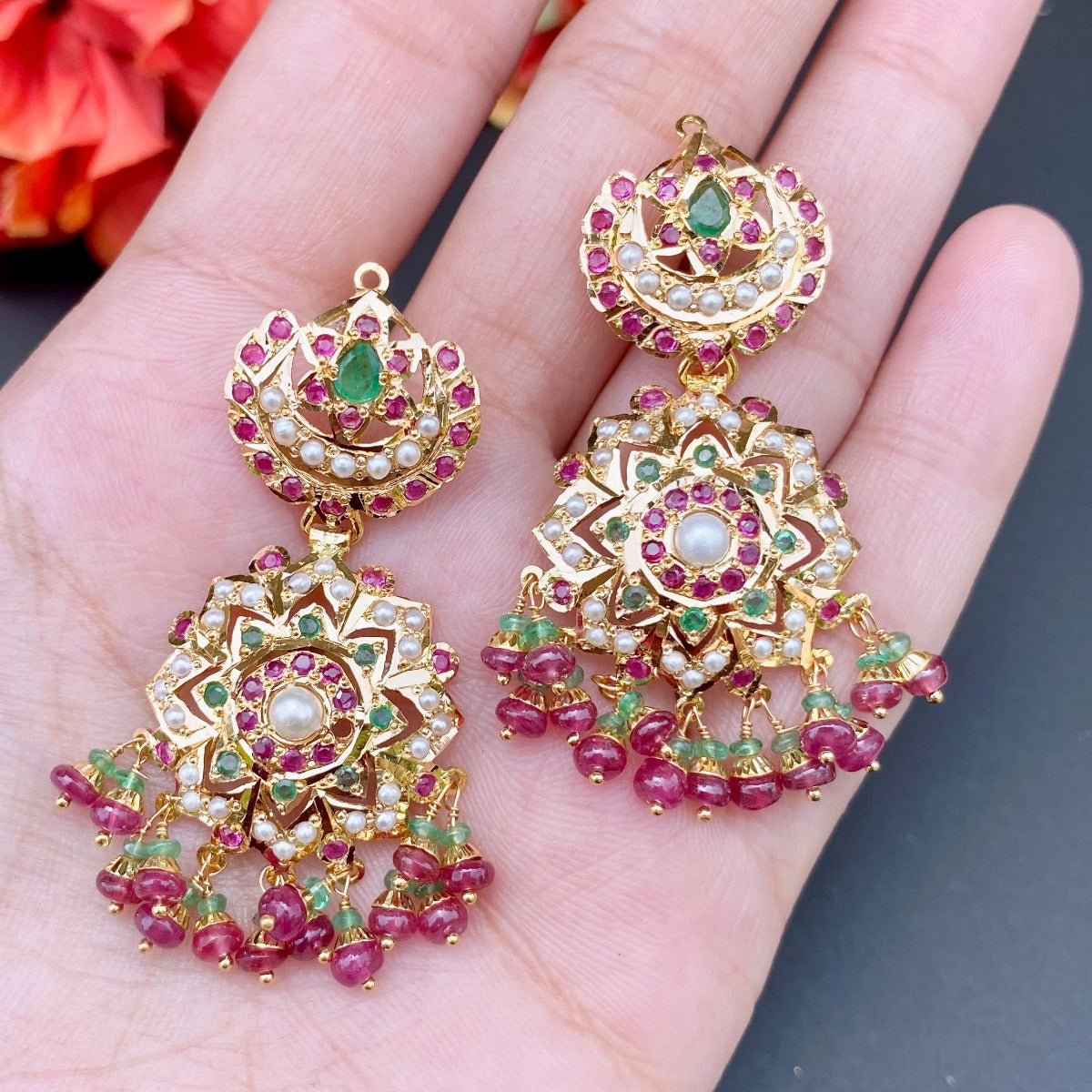 punjabi choker set gold