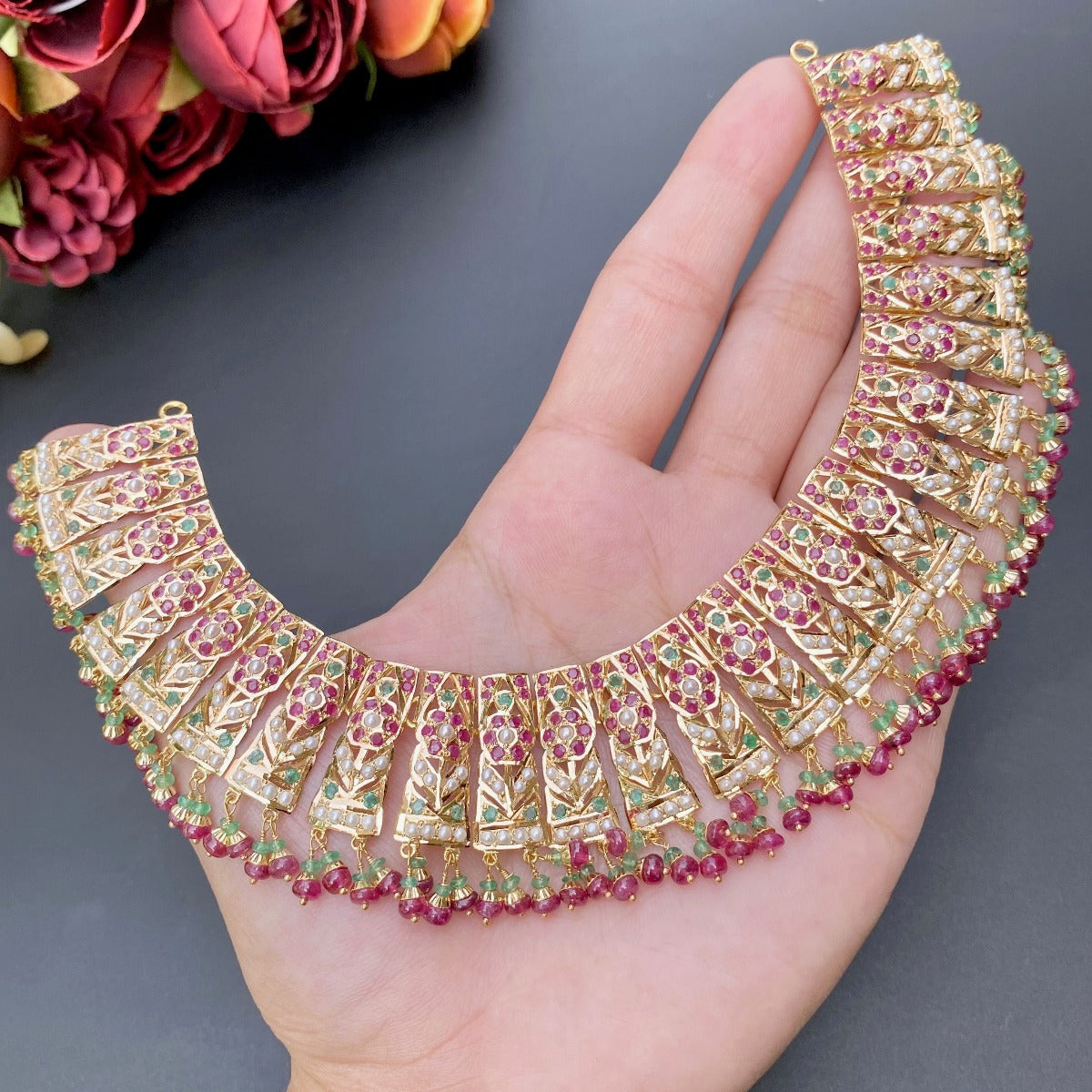 tanishq jadau necklace