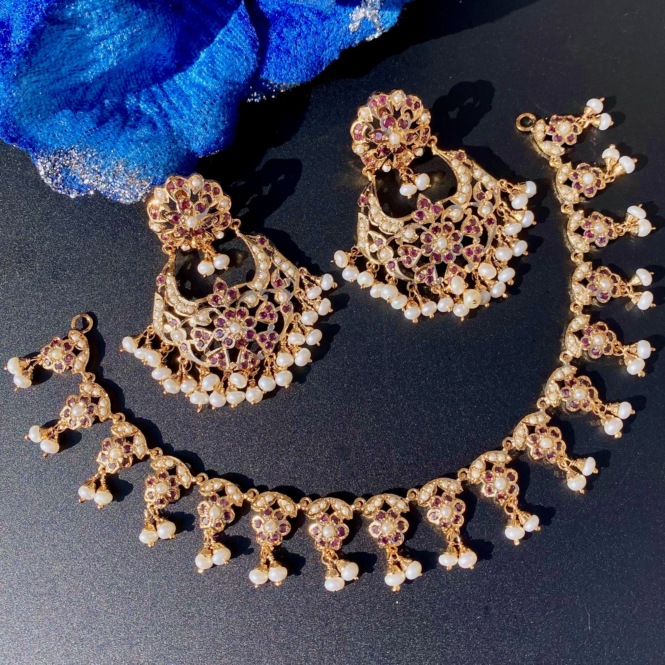 garnet jewellery set